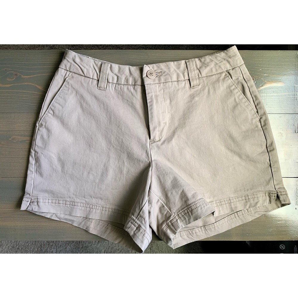 MAGELLAN OUTDOORS Beige Brown Stretch Khaki Mid-Rise‎ Shorts; Size 4